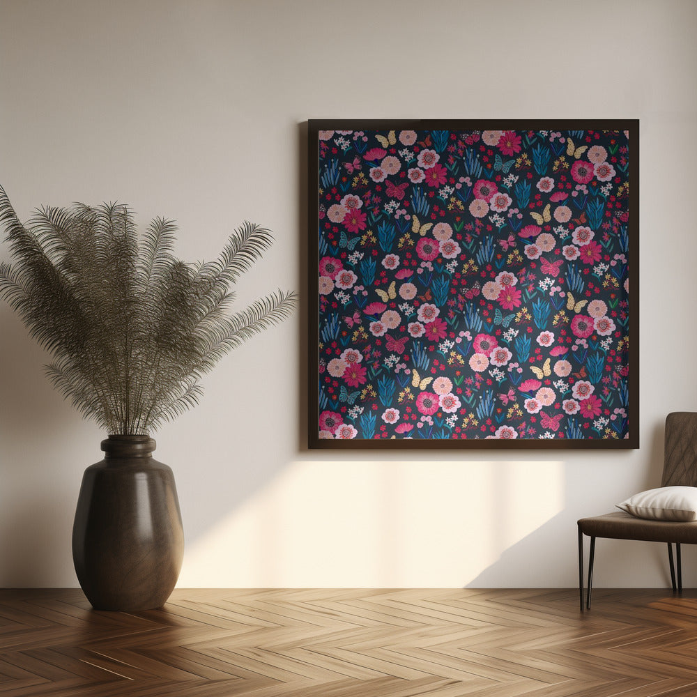 Butterflies & flowers Poster